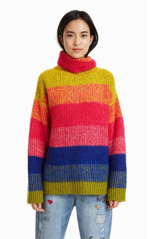 suéter de lana a rayas